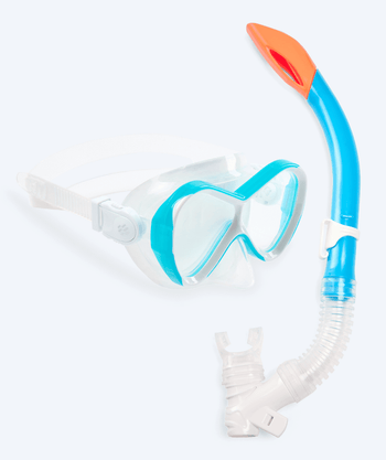 Watery kind Combo snorkelset - Triton Semi-Dry - Lichtblauw