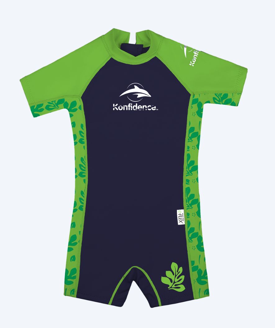 Konfidence wetsuit voor kinderen - Warma - Donkerblauw/groen