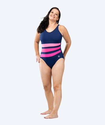 Watery dames badpak met voering - Mystique Stripes - Pinky