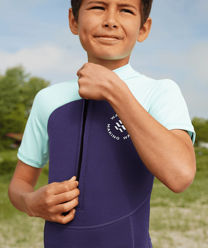 Watery kind UV wetsuit - Calypso Shorty - Donkerblauw