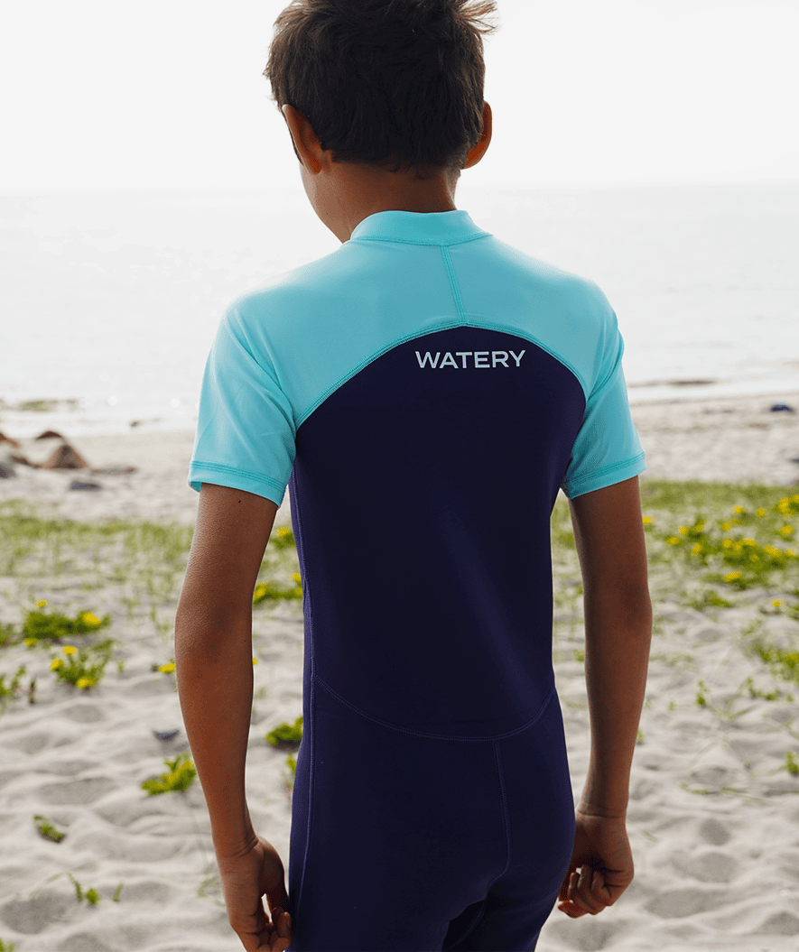 Watery kind UV wetsuit - Calypso Shorty - Donkerblauw
