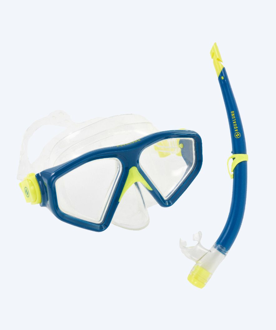Aqualung Combo snorkelset voor volwassenen - Saturn - Blauw/geel
