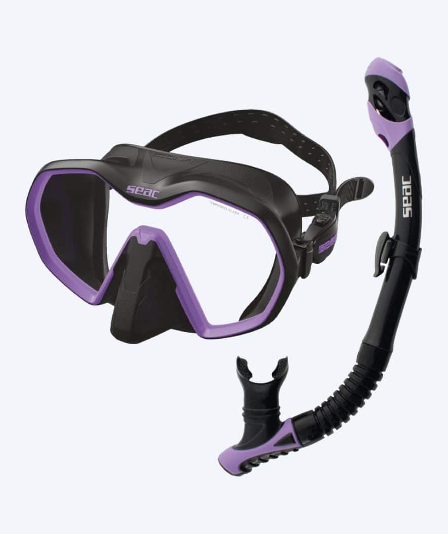 SEAC Combo snorkelset voor volwassenen - Icona - Zwart/paars