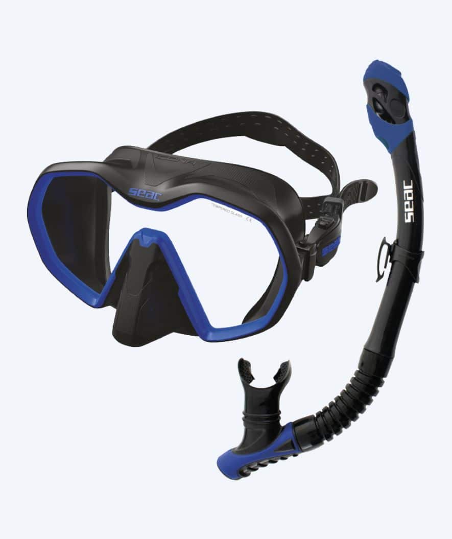 SEAC Combo snorkelset voor volwassenen - Icona - Zwart/donkerblauw