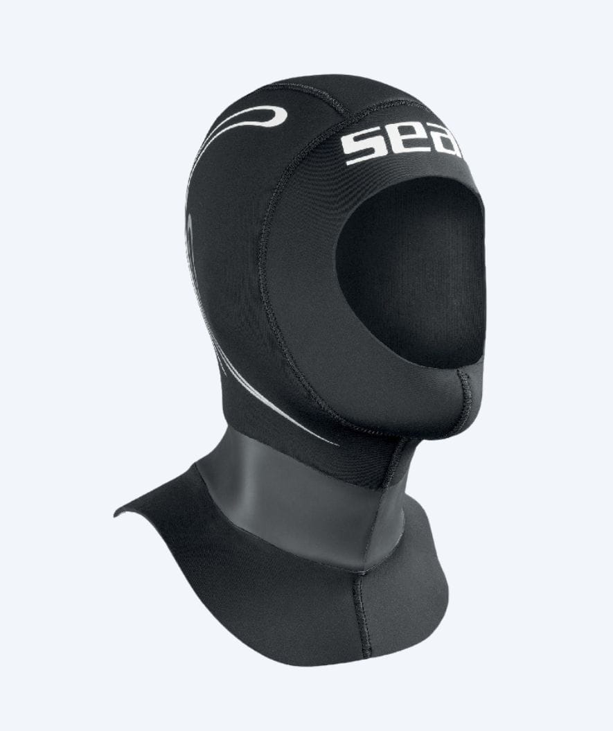 SEAC neopreen duikmuts met hals - Tekno - Zwart