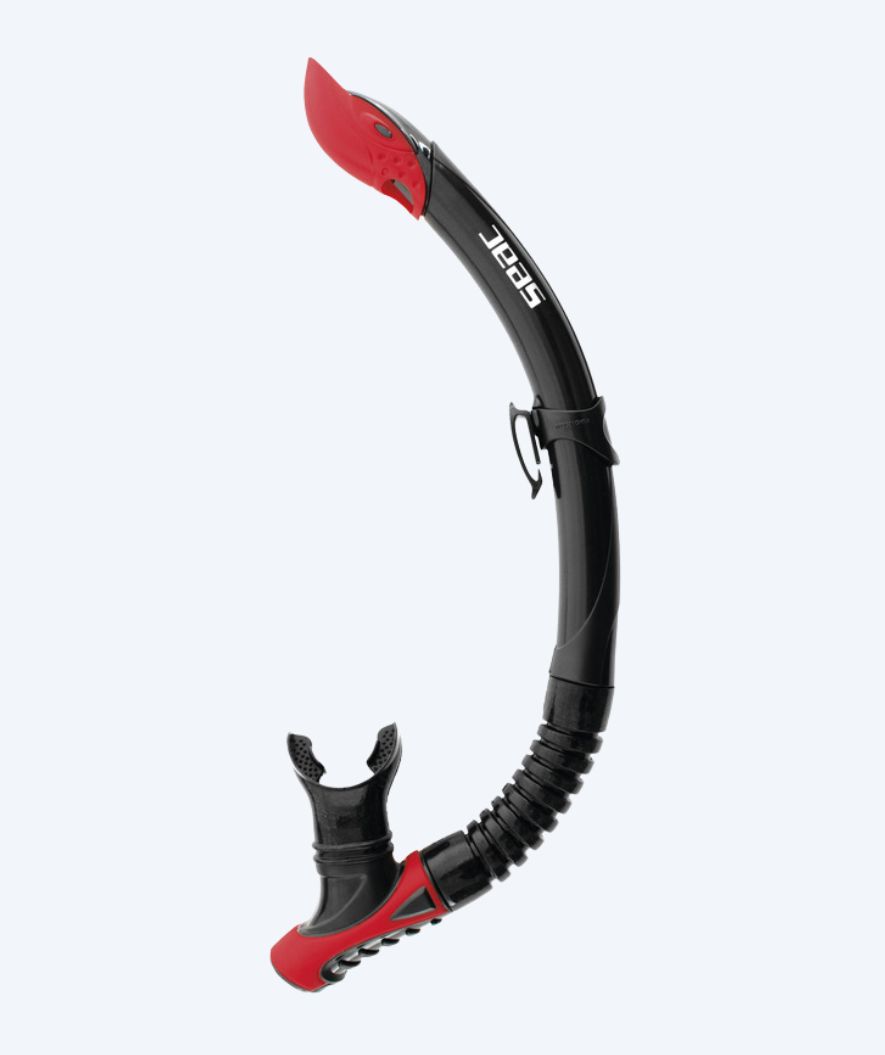 SEAC volwassenen semi-dry snorkel - Reverse - Zwart/rood
