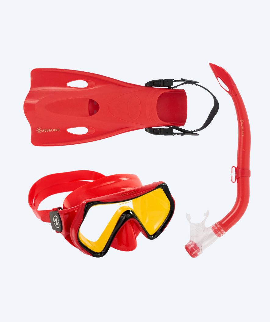 Aqualung kind snorkelset - Hero - Rood/geel