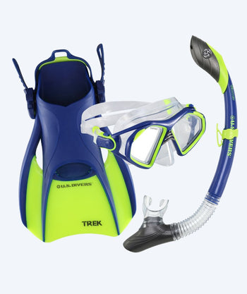 Aqualung volwassenen snorkelset - Admiral - Blauw/groen