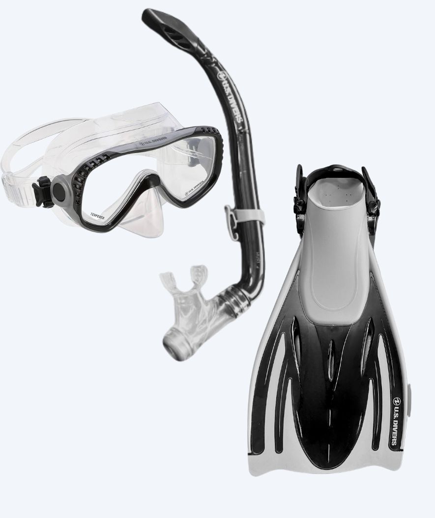 Aqualung volwassenen snorkelset - Pakala - Zwart/Grijs