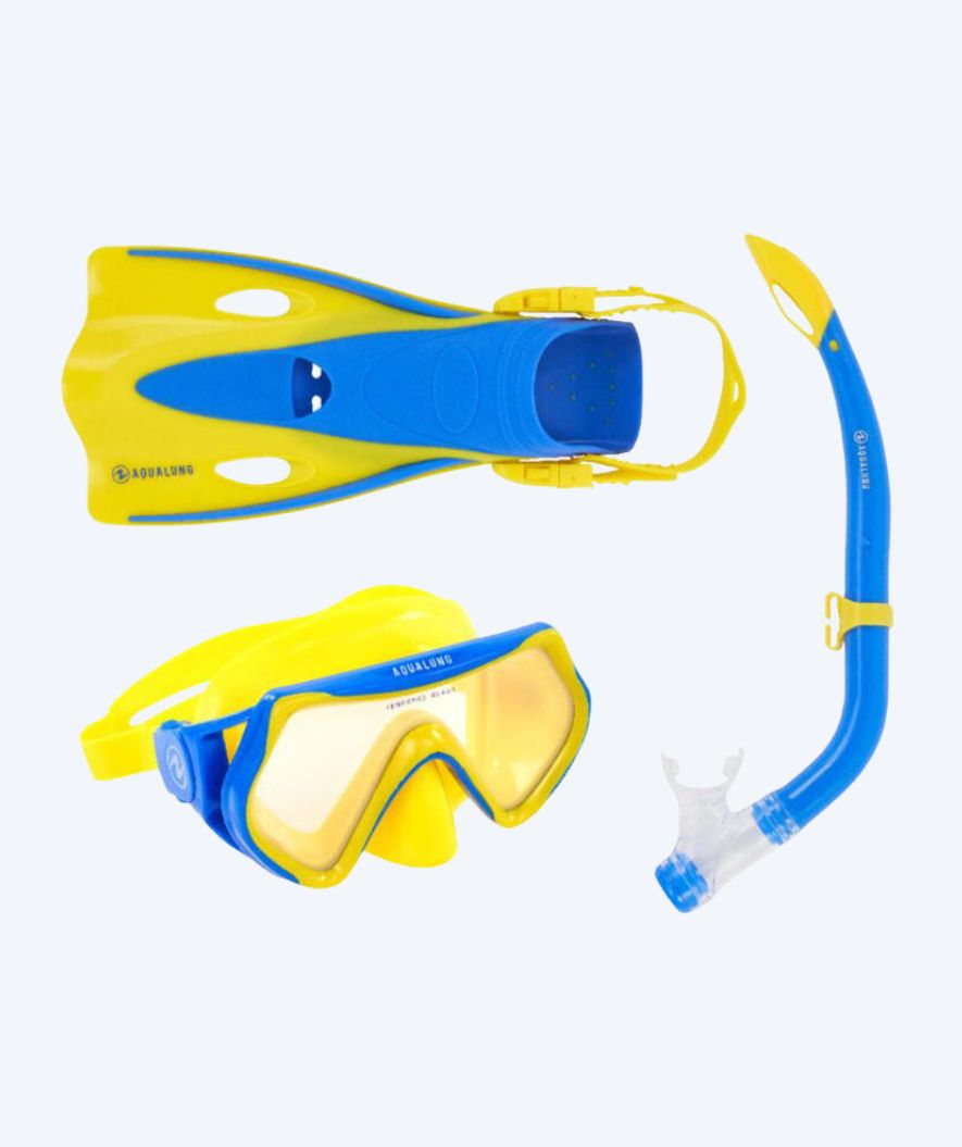 Aqualung kind snorkelset - Hero - Geel/Blauw