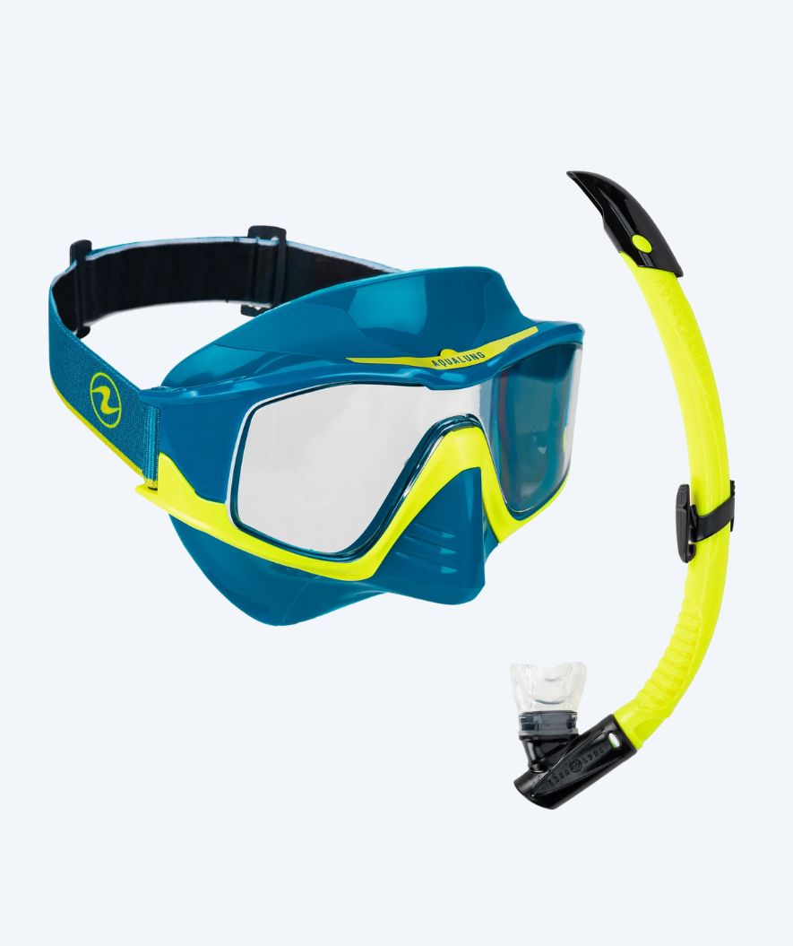 Aqualung volwassenen snorkelset - Vita - Donkerblauw/geel