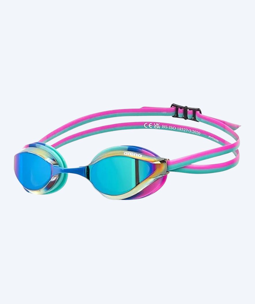 Arena Elite zwembril - Python - Roze/turkoois (Mirror lens)