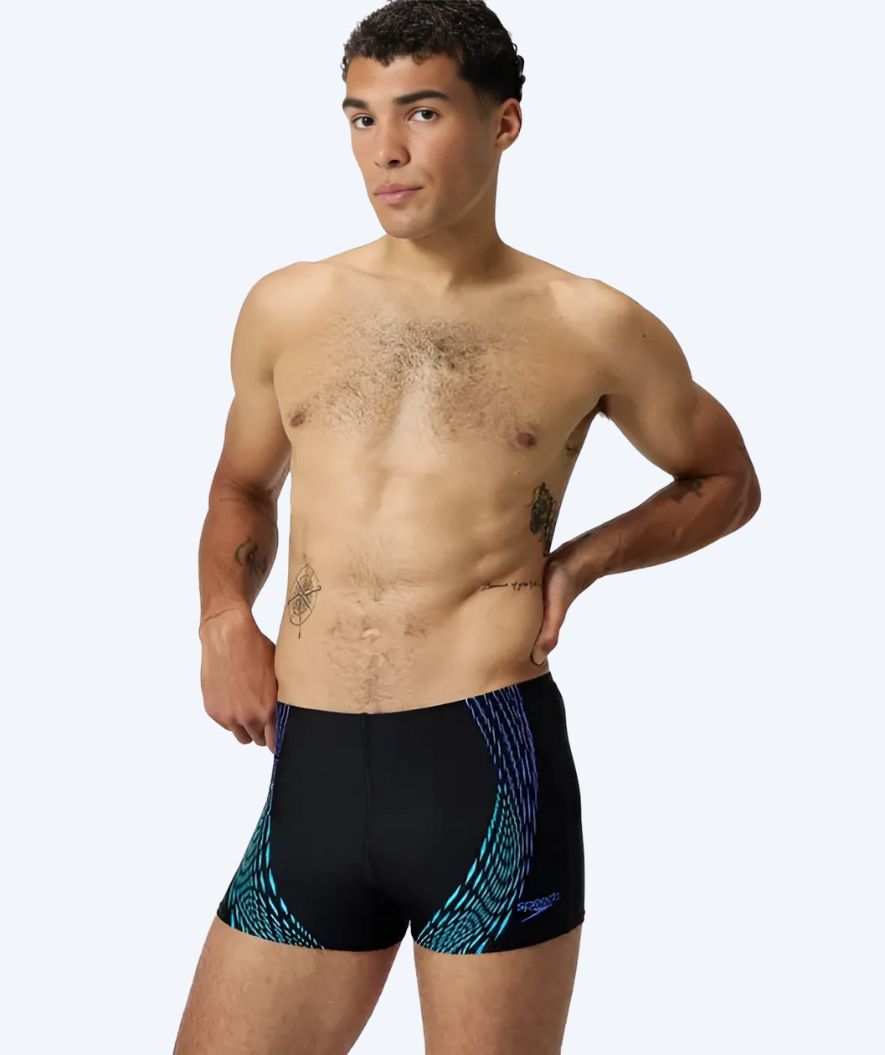 Speedo heren zwemboxers - Duo Logo Print - Zwart/Donkerblauw