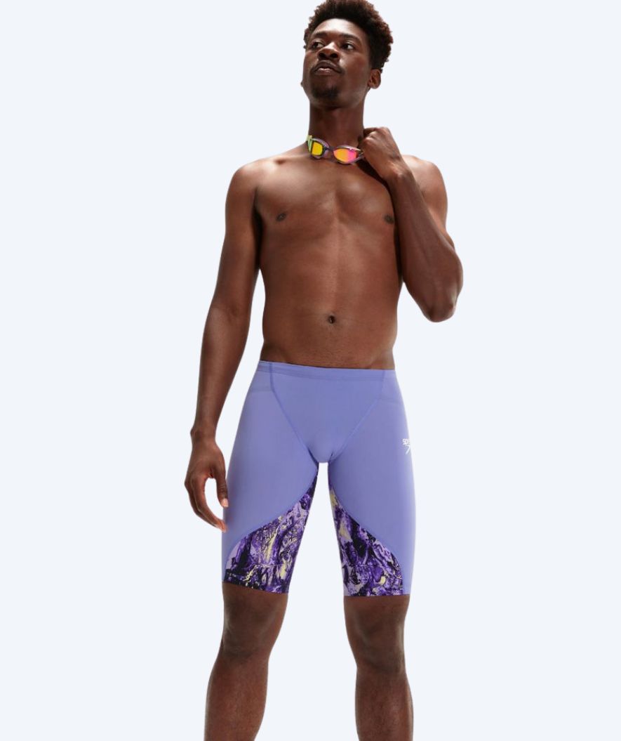 Speedo heren wedstrijd zwembroek - LZR Ignite - Paars/Geel
