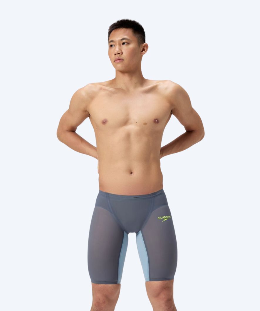 Speedo wedstrijdzwembroek voor mannen - LZR Pure Valor 2.0 - Grijs/geel