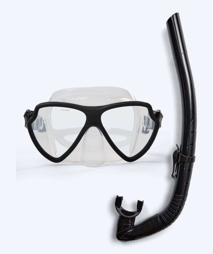 Watery Combo snorkelset voor volwassenen (vanaf 15 jaar) - Itzel - Zwart