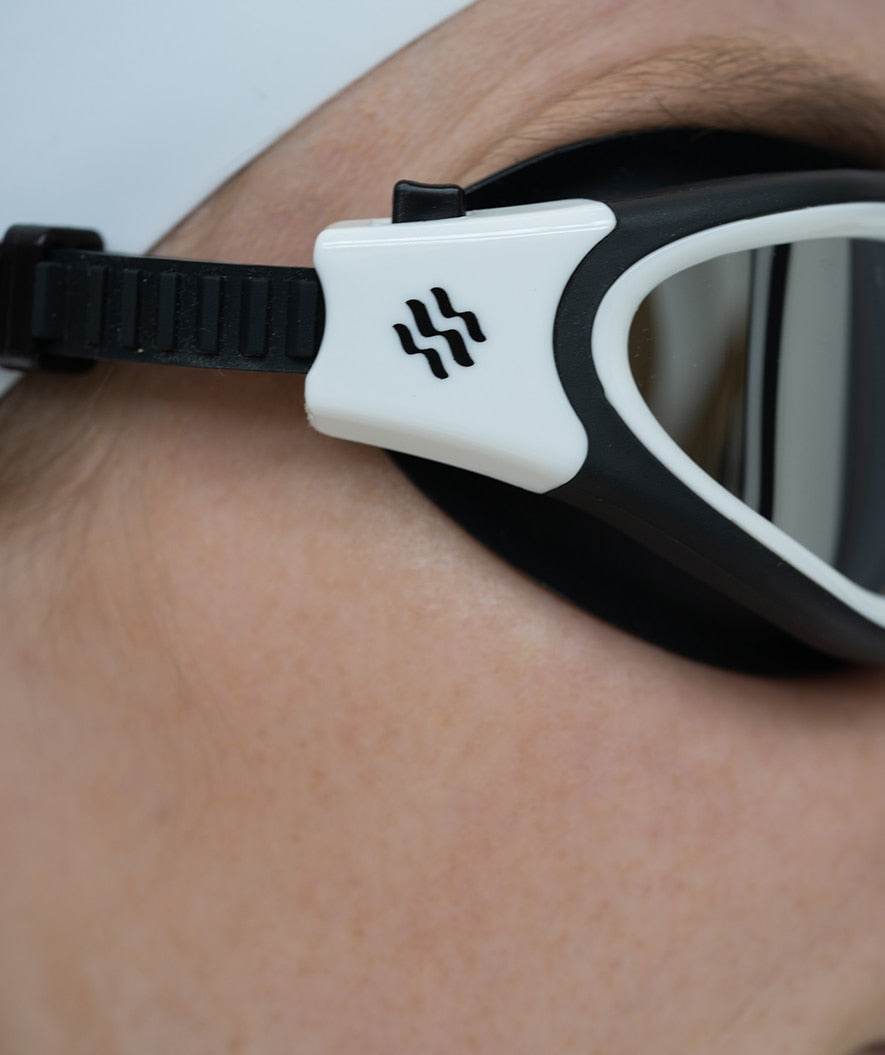 Watery training zwembril - Raven Mirror - Zwart/wit