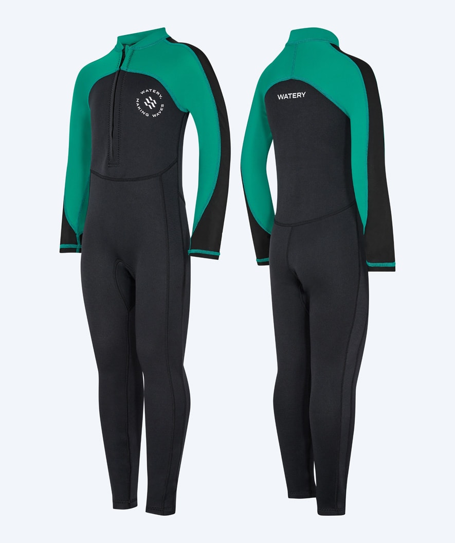 Watery kind UV wetsuit - Calypso Full-Body - Groen/zwart