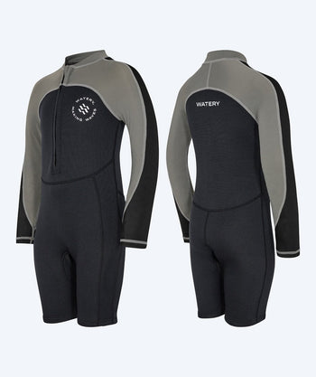 Watery kind UV wetsuit - Calypso Lange Mouw - Grijs/zwart