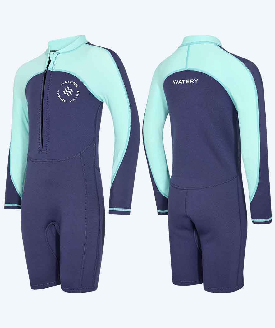 Watery UV-wetsuit voor kinderen - Calypso Lange Mouw - Atlantic Turquoise