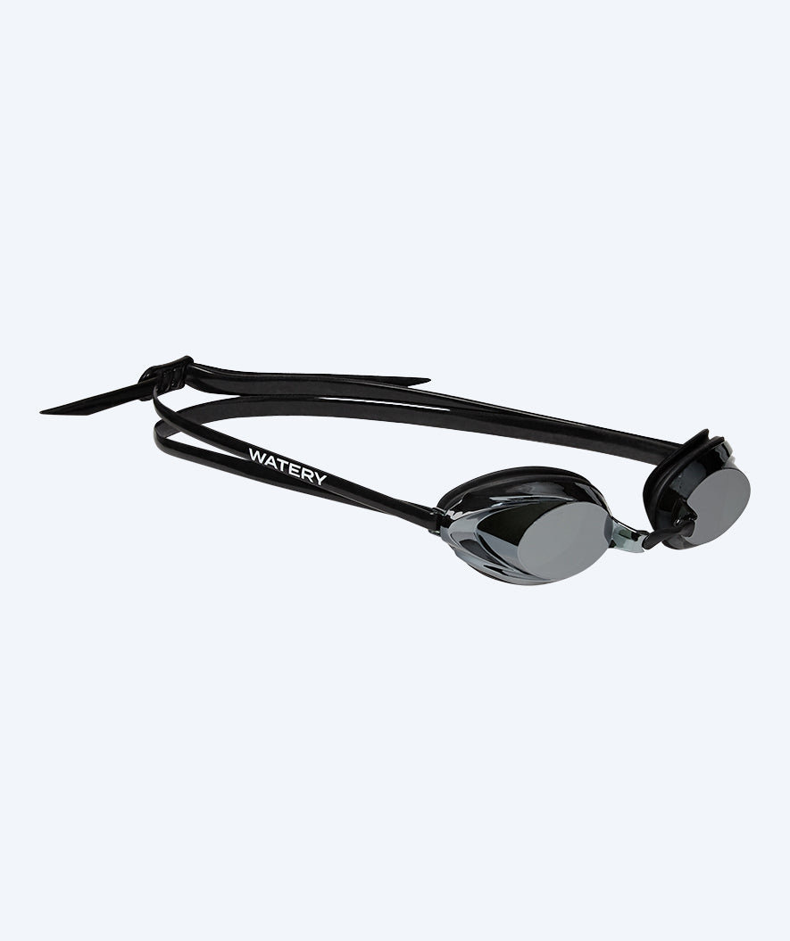 Watery Elite zwembril - Captain Mirror - Zwart/zilver
