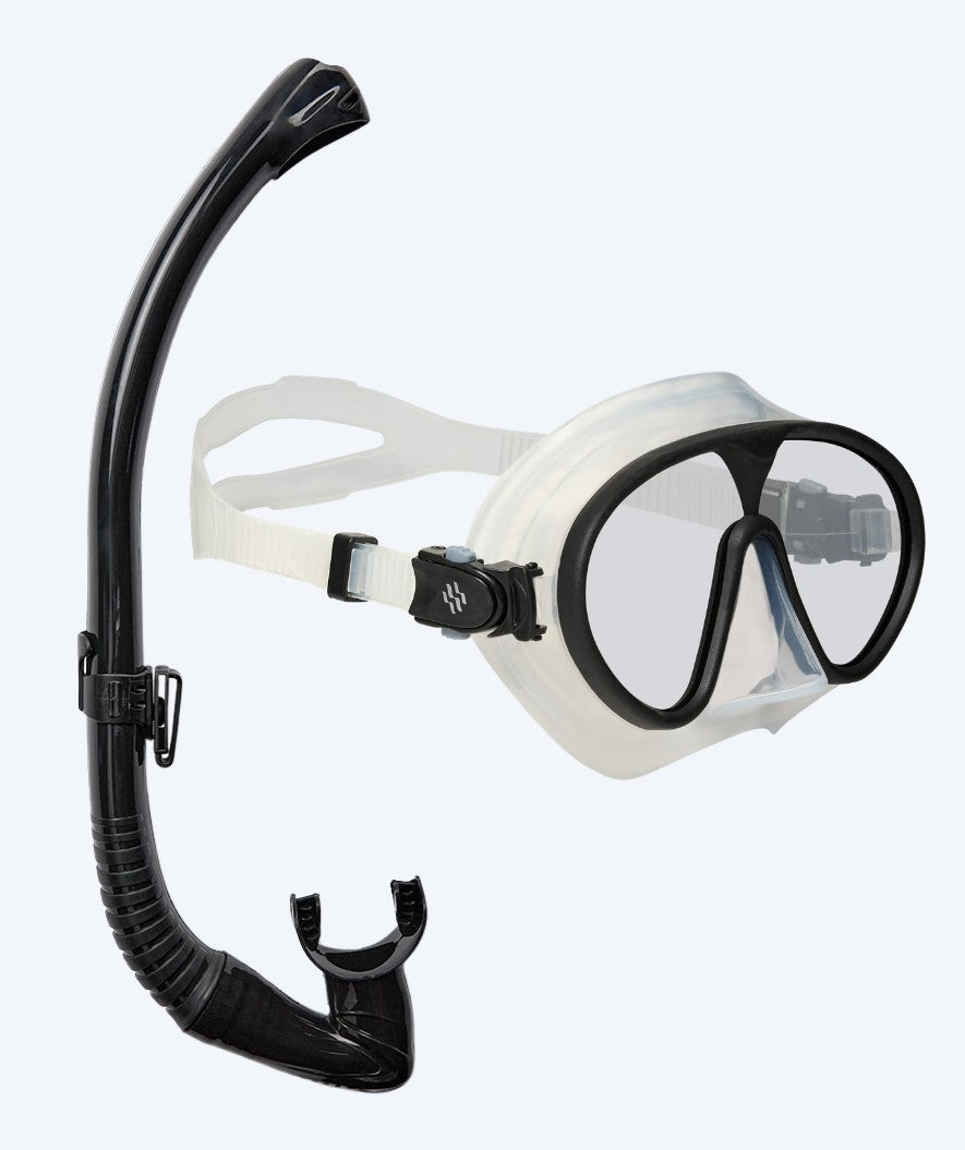Watery volwassenen Combo snorkelset - Chisa/Fenton Pro - Zwart/Helder
