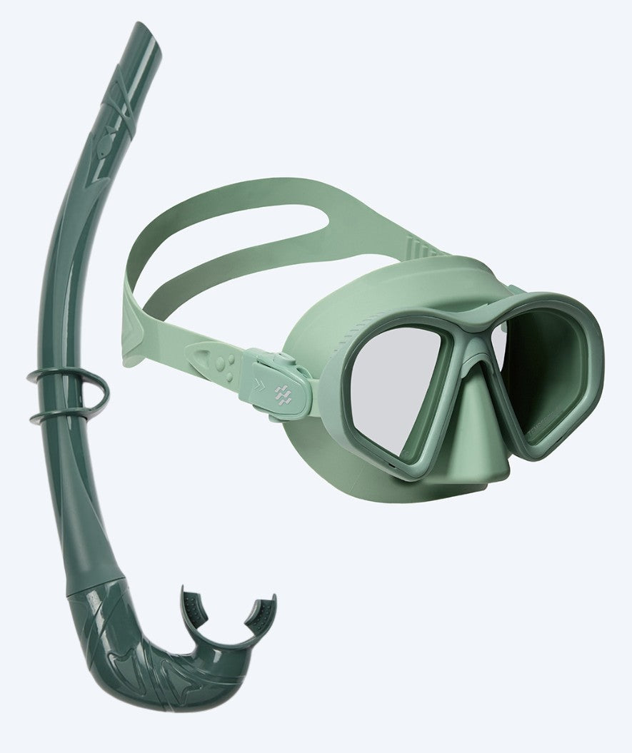 Watery volwassenen Combo snorkelset - Douglas/Cliff - Groen/Donkergroen