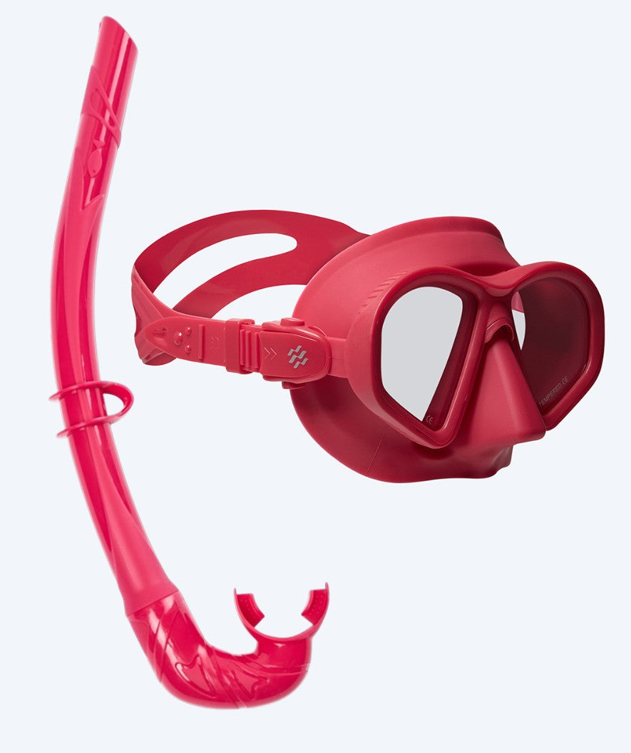 Watery volwassenen Combo snorkelset - Douglas/Cliff - Donkerrood/Rood