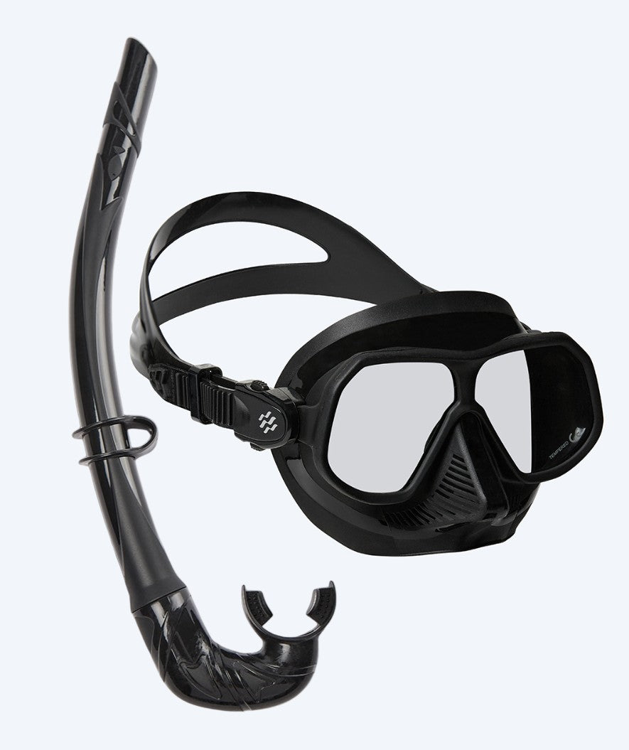 Watery volwassenen Combo snorkelset - Oceana/Cliff - Zwart