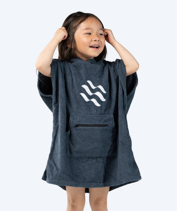 Watery badponcho voor kinderen (1-6) - Katoen - Donkerblauw