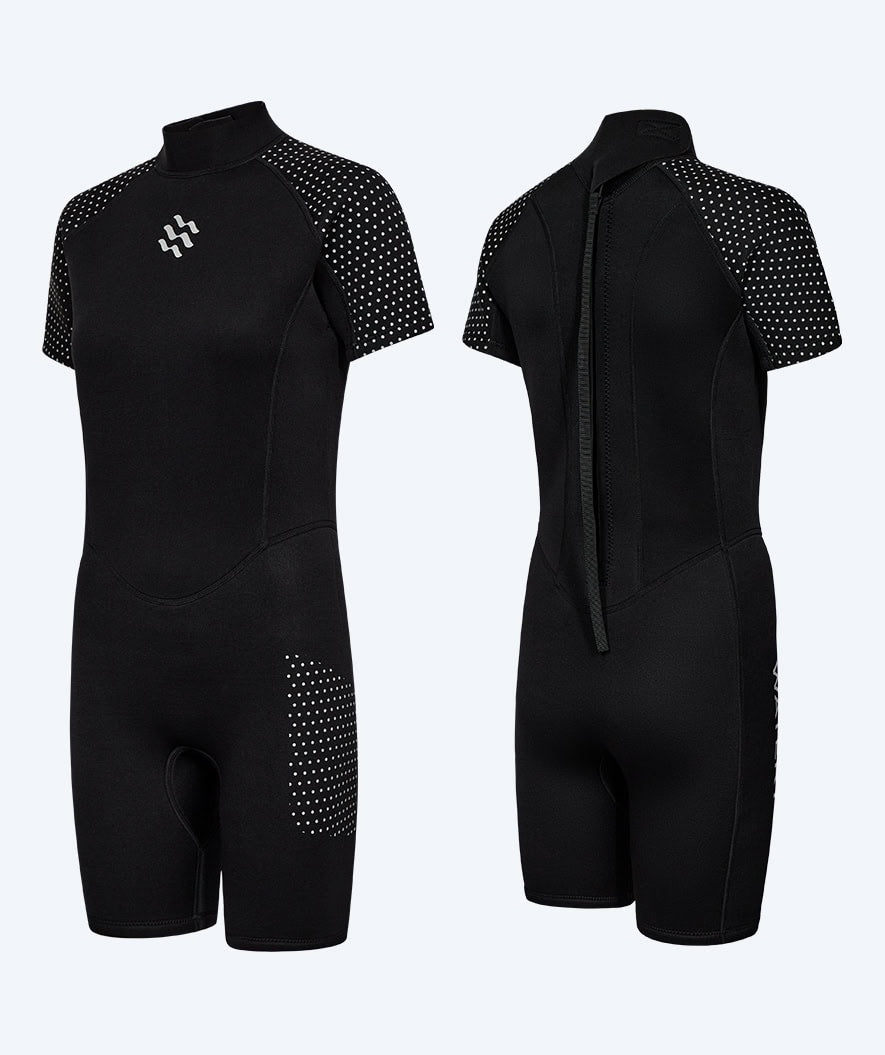 Watery dames wetsuit - Korte Mouw Duncan (3mm) - Zwart