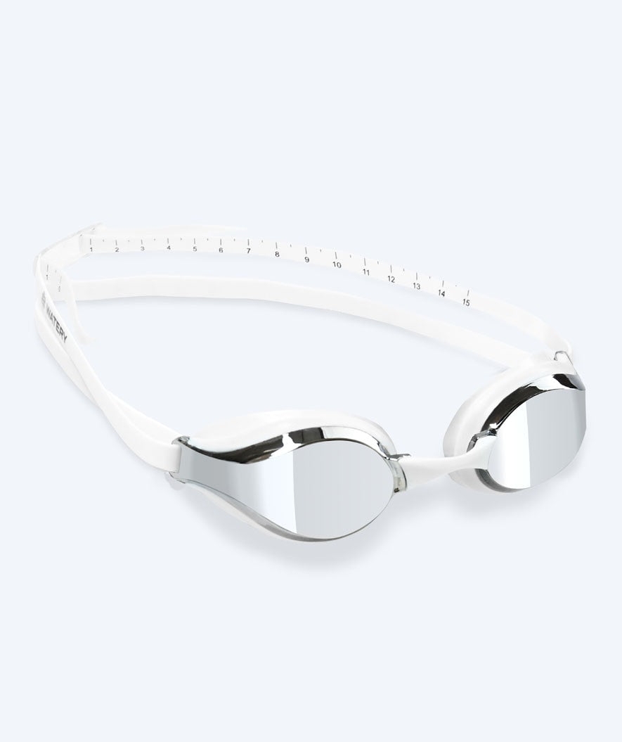Watery Elite zwembril - Poseidon Mirror - Wit/zilver