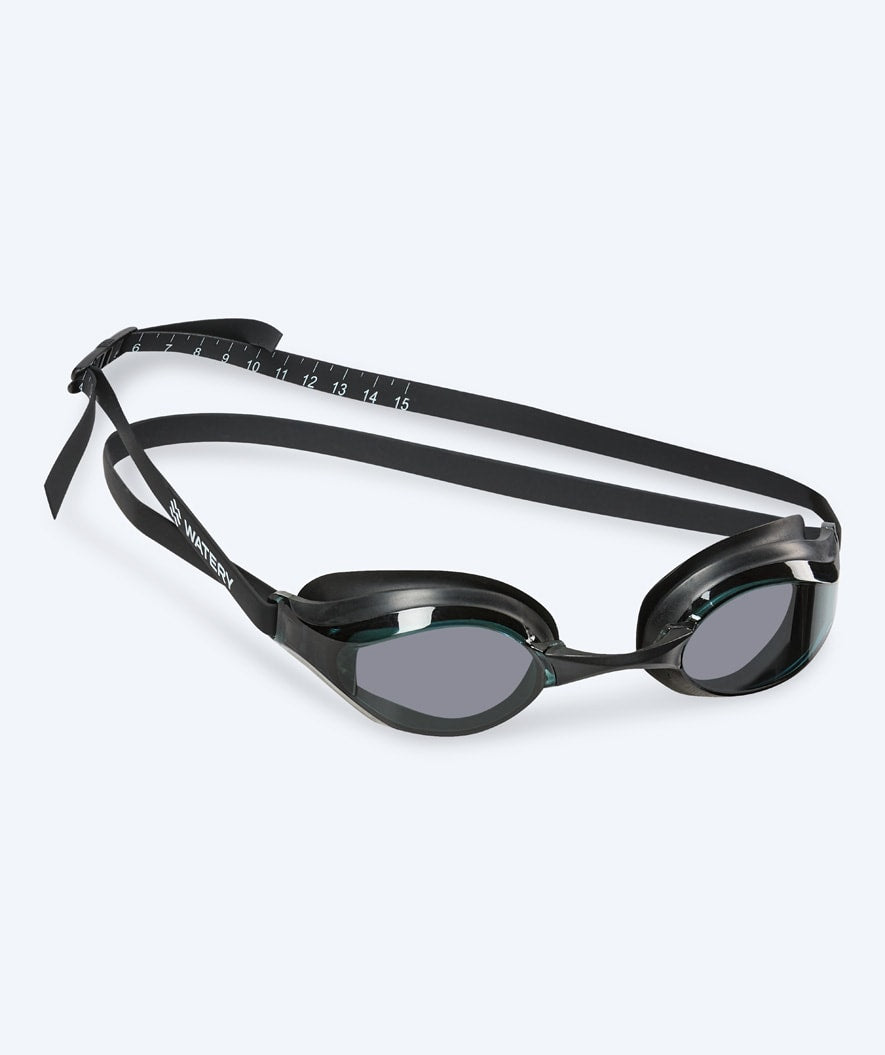 Watery Elite zwembril - Poseidon - Zwart (Smoke lens)