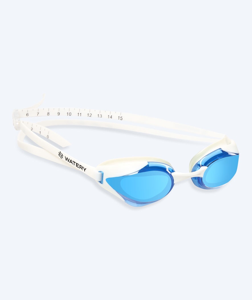 Watery Elite zwembril - Poseidon Ultra Mirror - Wit/blauw