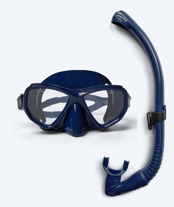 Watery volwassenen Combo snorkelset (vanaf 15 jaar) - Fenton Pro - Donkerblauw