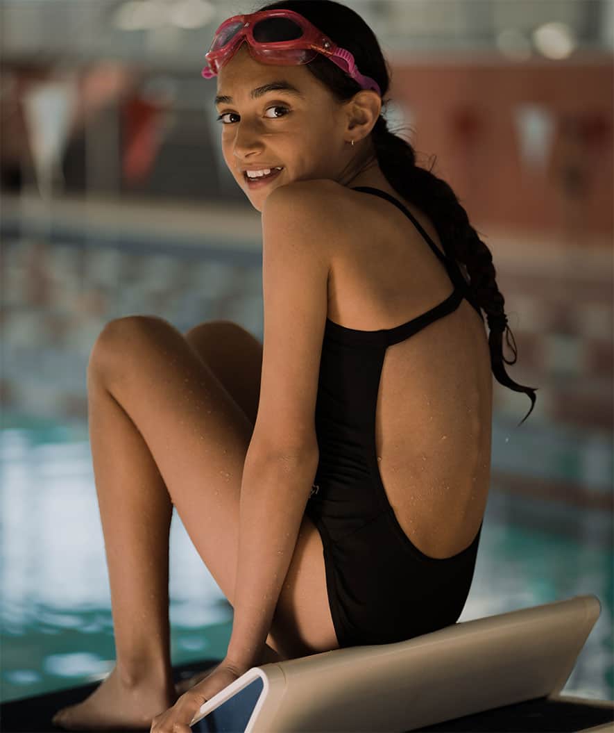 Watery meisjes badpak - Freestyler Solid - Zwart