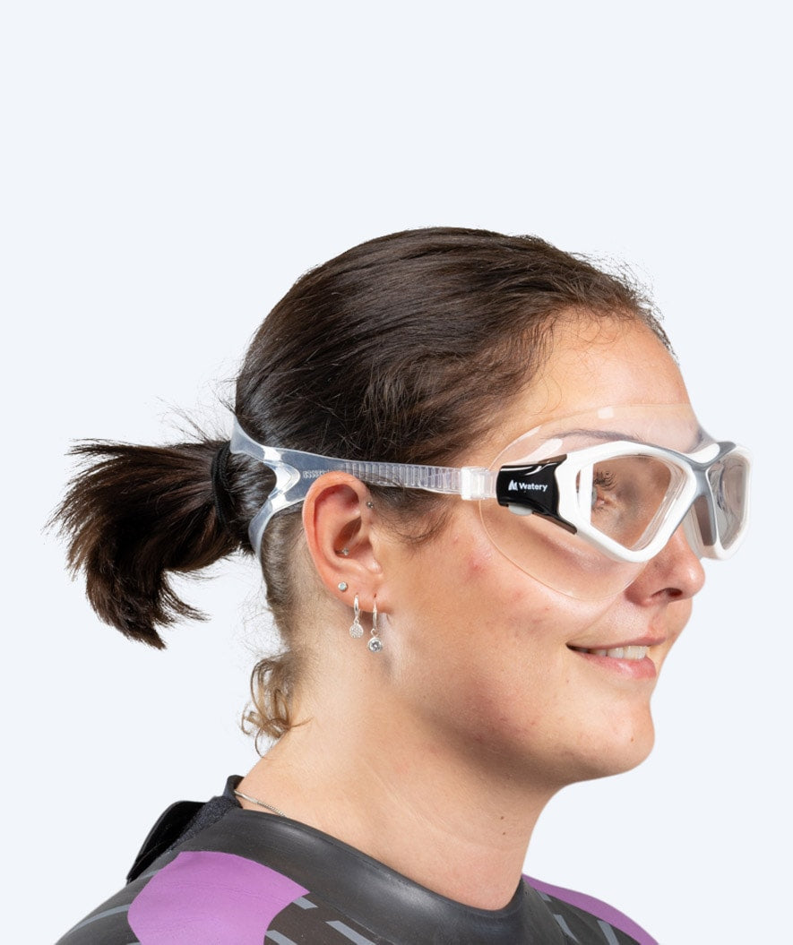 Watery volwassenen zwemmasker - Mantis - Wit/grijs