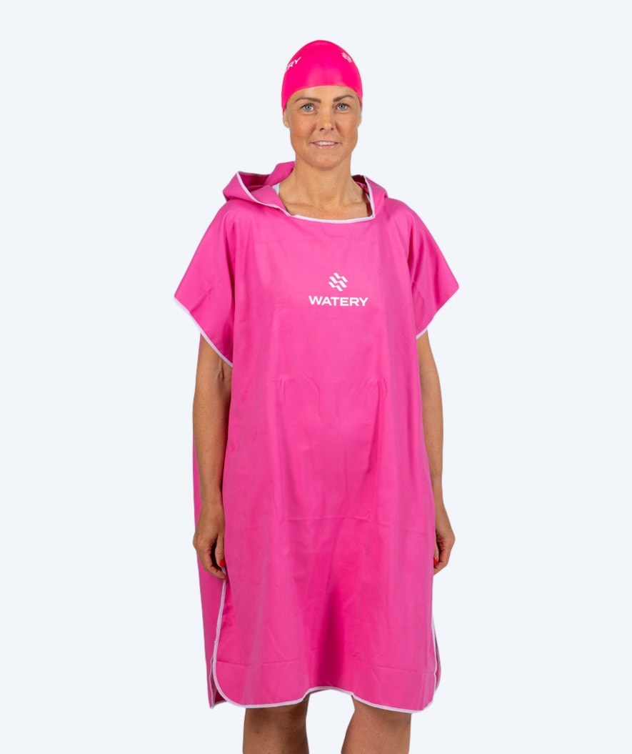 Watery badponcho voor volwassenen - Microvezel - Roze