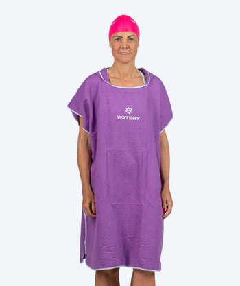 Watery badponcho voor volwassenen - Microvezel - Paars