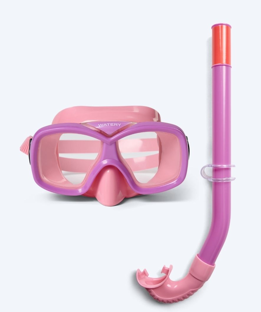 Watery Combo snorkelset junior (8-15) - Misu - Lichtroze/paars