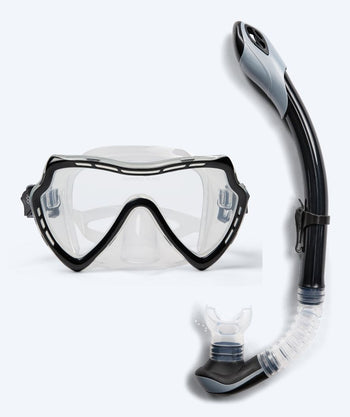 Watery Combo snorkelset voor volwassenen (vanaf 15 jaar) - Nebula - Zwart