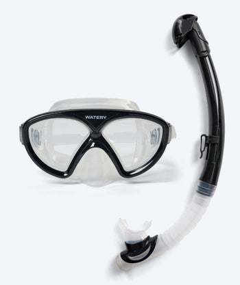 Watery Combo snorkelset junior (8-15) - Ohio - Zwart