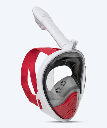 Watery full face duikmasker - Oxygen - Wit/rood