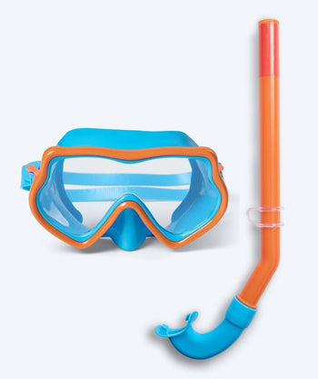 Watery Combo snorkelset voor kinderen (4-10) - Pulina - Blauw/oranje