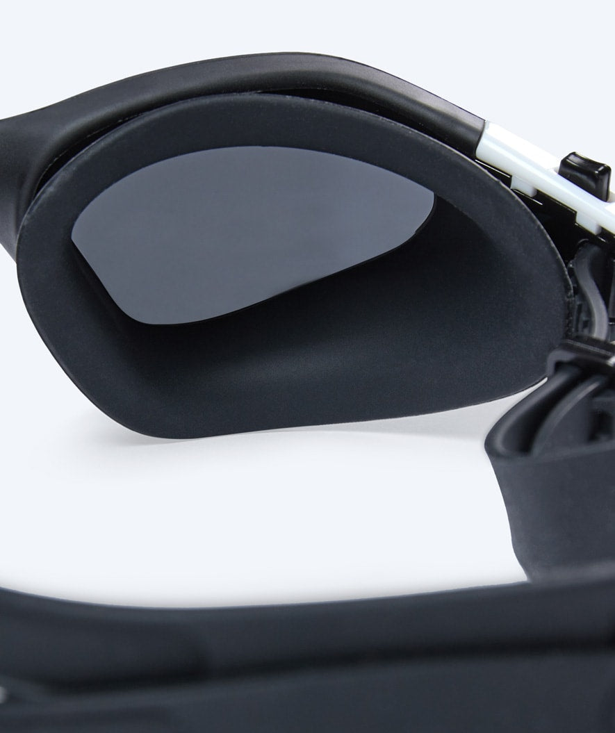 Watery training zwembril - Raven Mirror - Zwart/wit