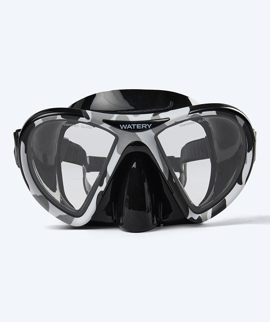 Watery duikbril voor volwassenen (vanaf 12 jaar) - Rudder Camo - Zwart