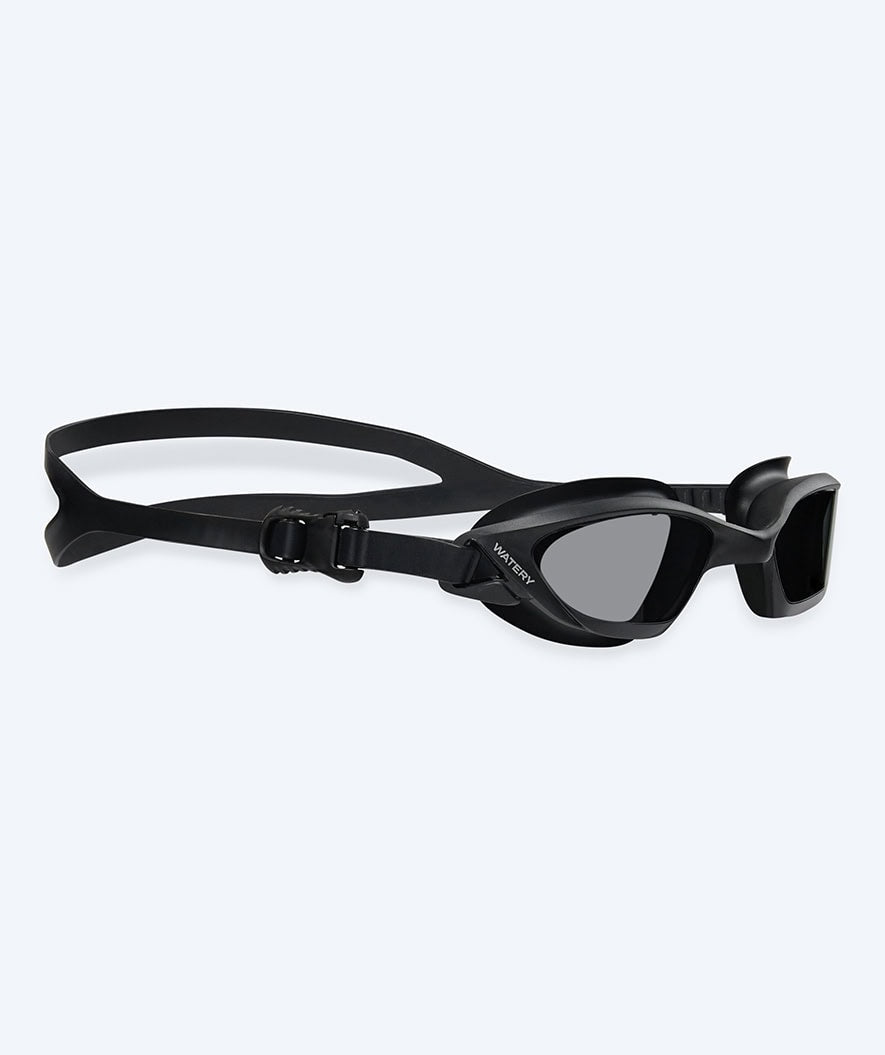 Watery training zwembril - Saunton - Zwart (Smoke lens)