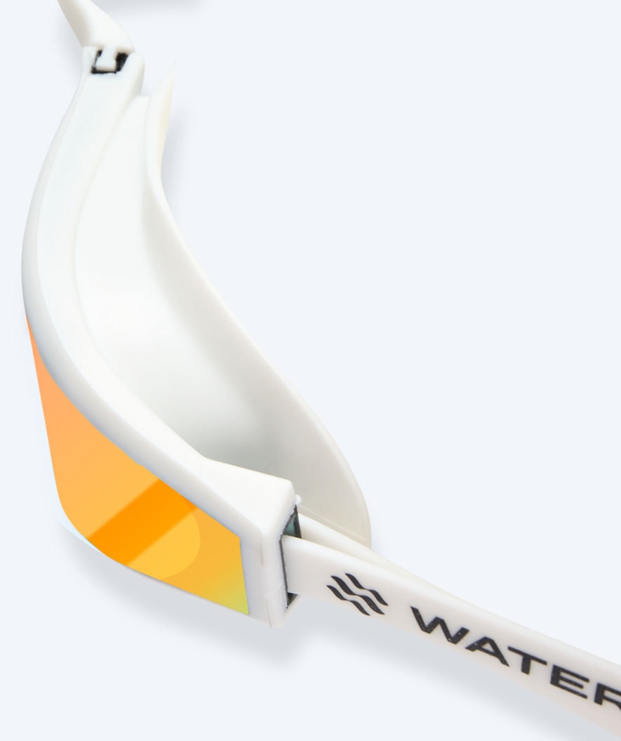 Watery Elite zwembril - Storm Racer Mirror - Wit/goud