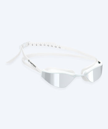 Watery Elite zwembril - Storm Racer Mirror - Wit/zilver