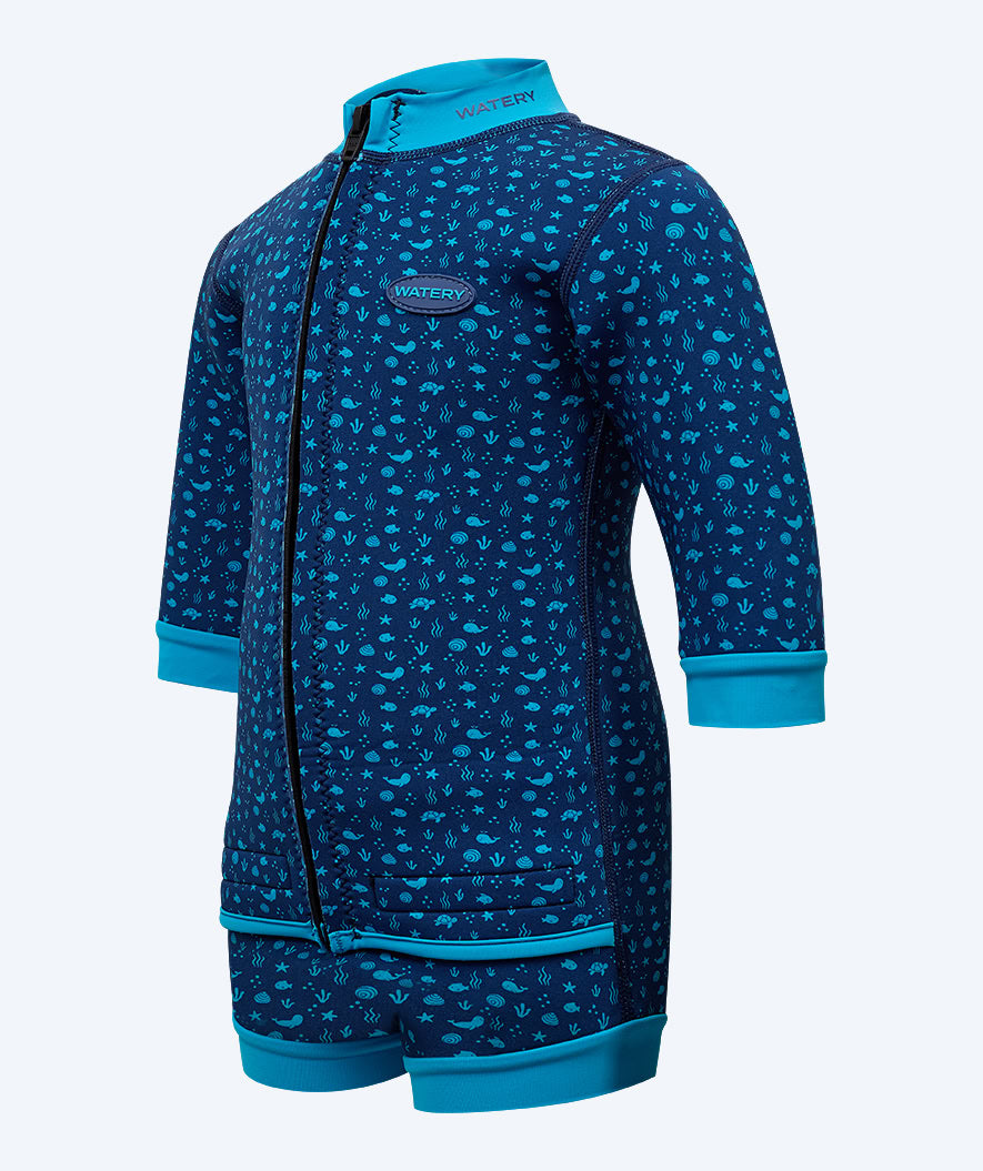 Watery wetsuit voor kinderen - Tropical Wrap'n Nappy - Atlantic Blue